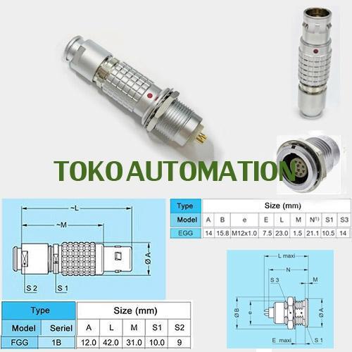 ขั้วต่อวงกลมอุตสาหกรรม 10 คอร์ FGG EGG 1B 10 Pin SJ96