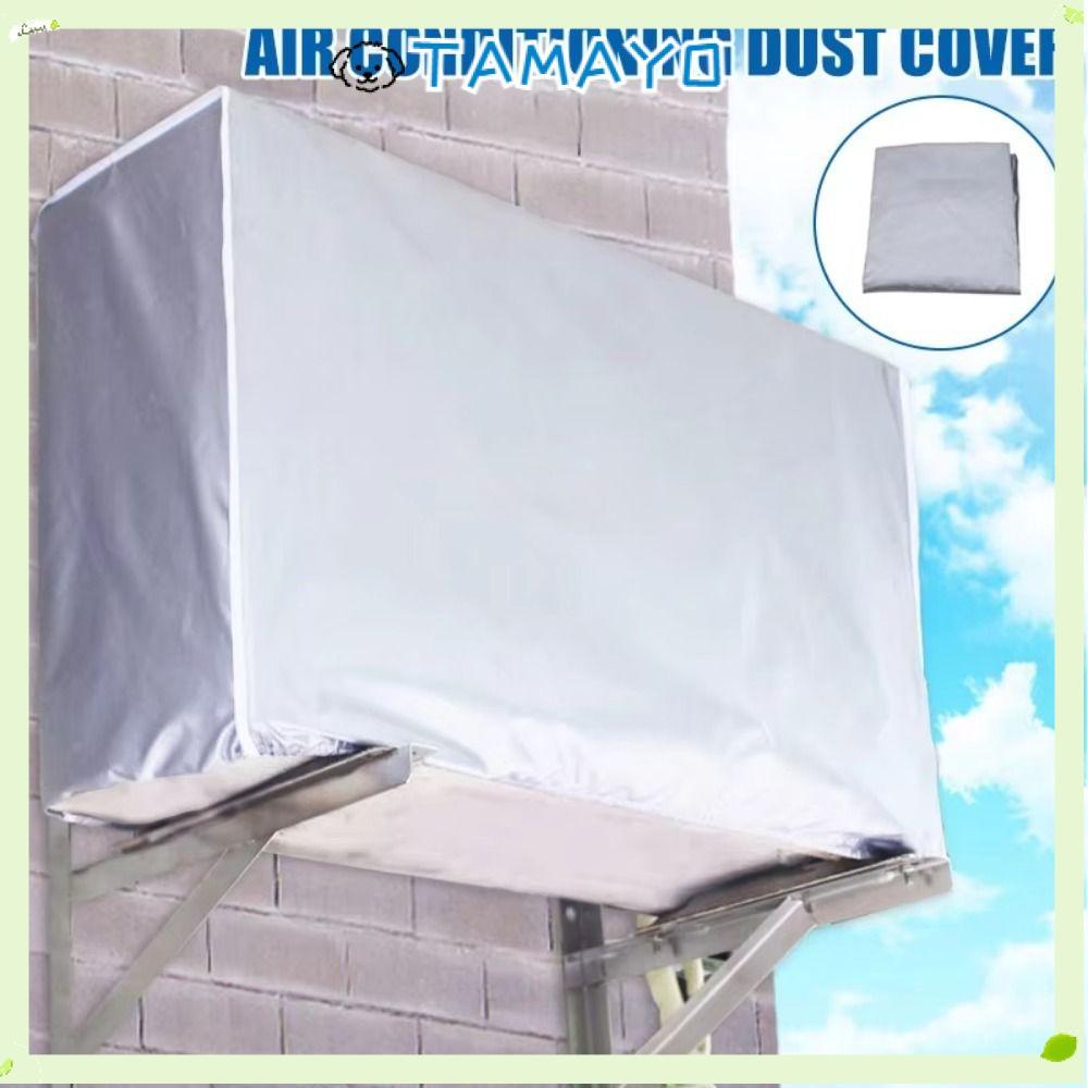 ทามาโย ฝาครอบเครื่องปรับอากาศ, Silver Multisize Air Conditioner Protective, Sunscreen Waterproof Dust Cover Outdoor