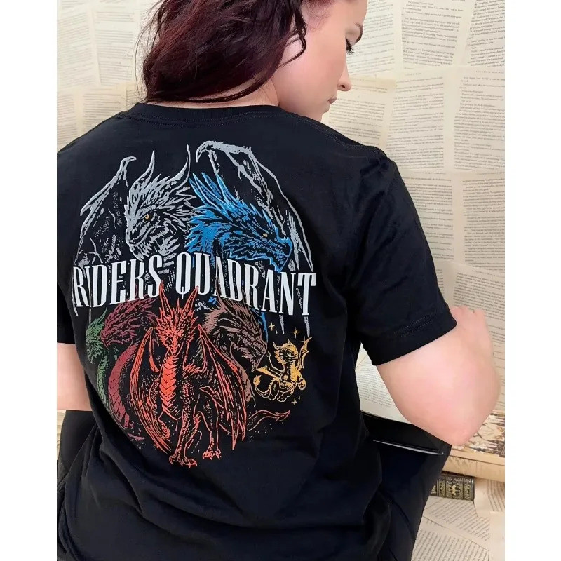 Booktok Merch Bookstagram Riders Quadrant เสื้อ Fourth Wing Merch Baju Fourth Wing Berlesen Rasmi Ko