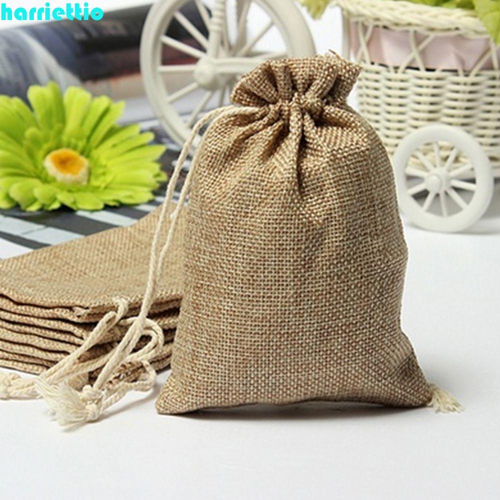 HARRIETTIO Bag Mini Bags Gunny Drawstring Pouch Party Rustic Sack Favor