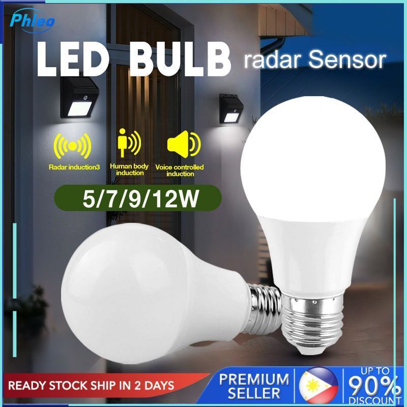 จัดส่งฟรีRadar Motion Sensor หลอดไฟ LED Sensor หลอดไฟ E27 12W เรดาร์ Human Sensor หลอดไฟอัตโนมัติเปิ