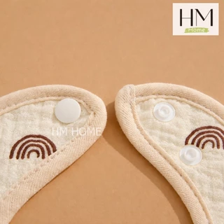 ผ้ากันเปื้อนเด็ก ผ้าซับน้ำลาย มินิมอล โทนครีมสไตล์เกาหลี ผ้าcotton แนะนำอายุ6เดือน-2ปี