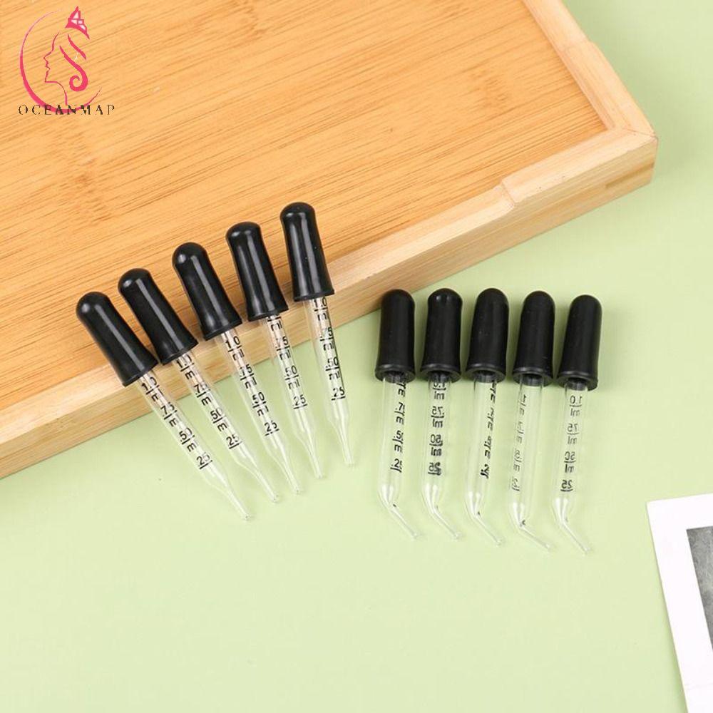 OCEANMAP Scale Dropper 1ml ตรง/ข้อศอกน้ํามันหอมระเหย Dropper ขวดน้ํามันหลอด Dropper Transfer หัวยางเ