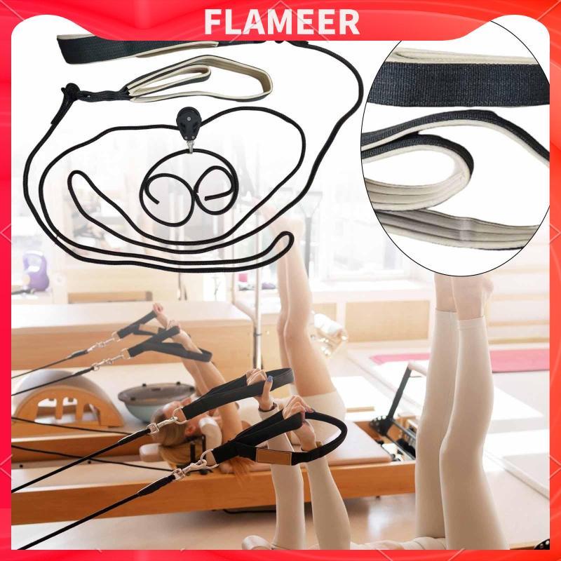 [Flameer] Pilates Reformer Rope Nylon Double Loop Straps Gym Pilates Accessory Kit for Home Strength