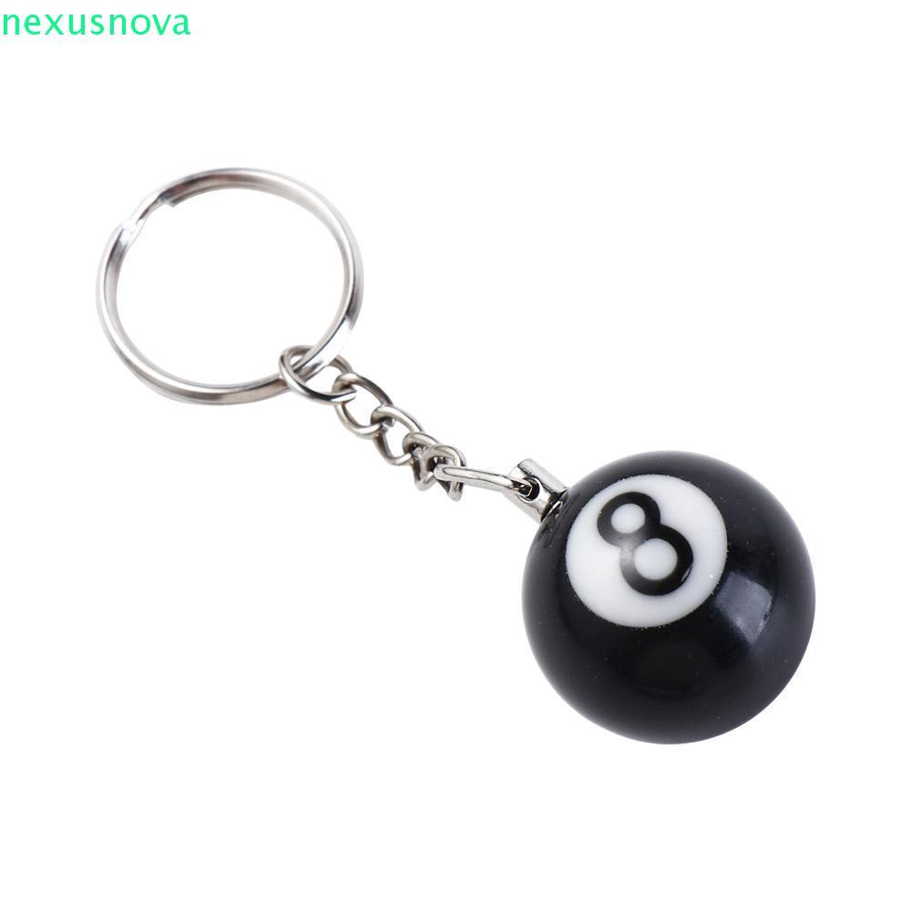 NEXUSNOVA พวงกุญแจบิลเลียด Mini Creative Resin Ball Round Ball Bag Accessories No. พวงกุญแจ 8 ชิ้น