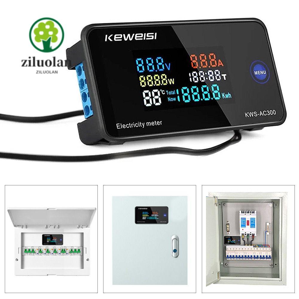 ZILUOLAN Digital AC Voltmeter Professional มัลติฟังก์ชั่น KWS-AC300 Power Current Energy Ammeter