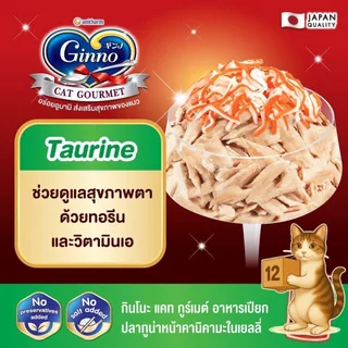 (ยกโหล 12 ซอง) Ginno Premium Wet Cat Food กินโนะ อาหารเปียกแมว ไม่เติมเกลือ เปียกแมว ขนาด 60g