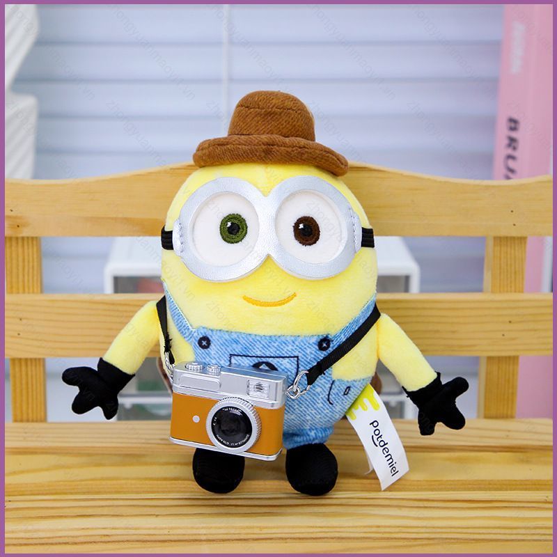 ZY1 Photographer Minions ตุ๊กตาตุ๊กตาของขวัญสําหรับสาวตกแต่งบ้านตุ๊กตาของเล่นพวงกุญแจจี้สําหรับเด็ก 