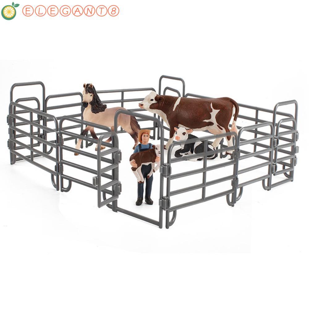 AELEGANT จําลองฟาร์ม Ranch DIY รั้ว, อุปกรณ์รั้วฟาร์ม DIY จําลองรั้ว Ranch, พลาสติก Miniature ตกแต่ง