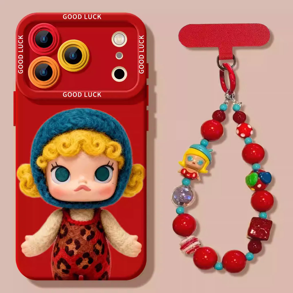[รูปแบบใหม่เด็กร้องไห้น่ารัก] เคสโทรศัพท์ ไอโฟน สีแดง 17โปรแม็กซ์16/15 กันกระแทก 14/13 หญิง 12/11 เชือกเส้นเล็ก thumbnail 4