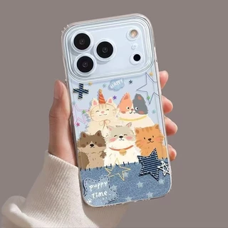 โปร่งใส จัดส่งจากประเทศไทย ปาร์ตี้ลูกแมว for iPhone เคสไอโฟน17 11 12 13 14 15 16 PLUS PRO MAX X XS MAX XR 7/8PLUS แอปเปิ