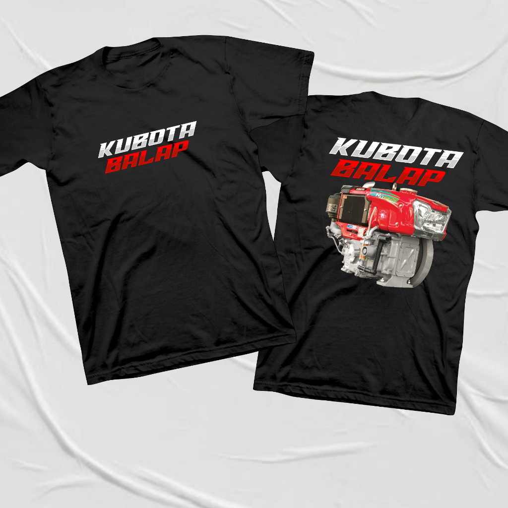 KATUN เสื้อยืดแฟชั่นผ้าฝ้ายสีดําดีเซล Racing Kubota