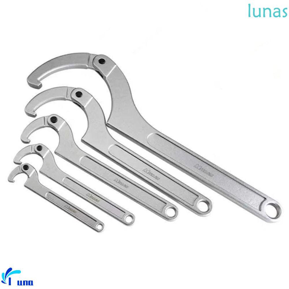 LUNASOL ตะขอ Spanner, ชุดเครื่องมือปรับรอบ/สแควร์หัวตะขอประแจ, Universal สกรูถั่ว C รูปร่าง 19-170 มม. Crescent ประแจรถจักรยานยนต์ซ่อมจักรยาน
