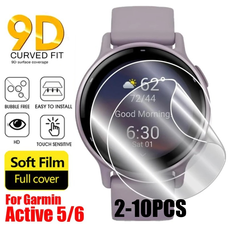 2-10Pcs HD Clear Hydrogel ฟิล์มป้องกันหน้าจอฟิล์มสําหรับ Garmin Vivoactive 3 4 4S 5 6 เพลงเทรนเนอร์สําหรับ Garmin Instinct 2 2S 2X 3 E พลังงานแสงอาทิตย์ Amoled 50 มม.นาฬิกาป้องกันหน้าจอ