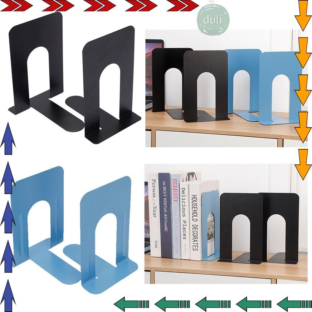DUILIAN ขาตั้งหนังสือ 1/2 ชิ้น, ที่คั่นหนังสือรูปตัว L กันลื่น, ตราประทับหนังสือโลหะแบบหนาคุณภาพสูงรองรับบ้าน