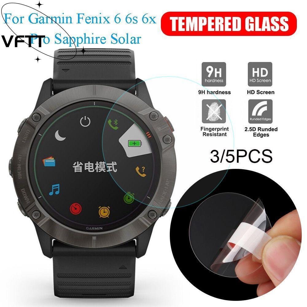 VFTT 3/5pcs ฟิล์มป้องกัน 9H HD ป้องกันหน้าจอสําหรับ Fenix6 6s 6x Shapphire Sloar