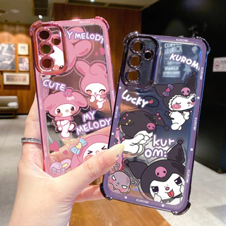 SAMSUNG เข้ากันได้กับSamsung Galaxy A17 A07 A15 A05 A35 A55 A14 A34 A56 A36 A06 A16 น่ารักMelody Kuromi ClearชุบกรณีAnti Drop Cover FD