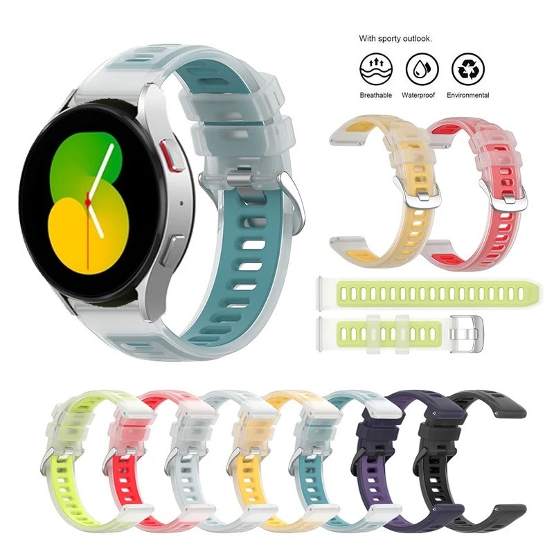 แฟชั่น Jelly สีซิลิโคนสําหรับ Samsung Galaxy Watch 7 / Watch6 / Watch5 Pro / Watch4 / Watch3 / Active 2 40MM 44MM