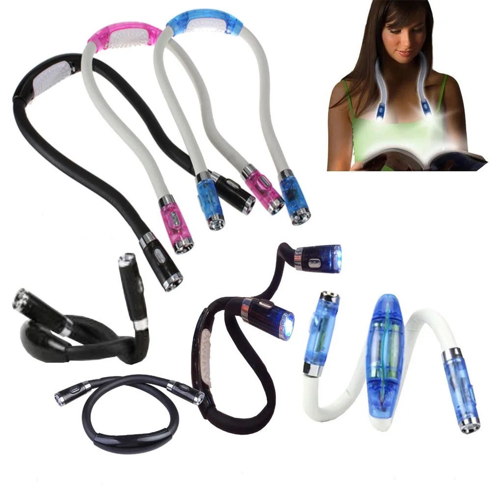 ไฟ LED คอหนังสือโคมไฟอ่านหนังสือไฟฉายกลางคืน Camping LED คออ่านหนังสือ Creative Handfree ทํางานไฟหนั