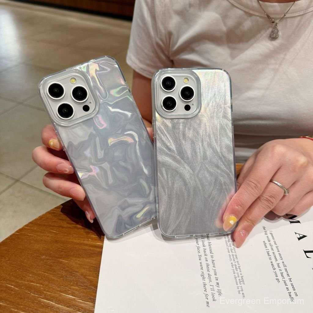 เหมาะสําหรับ Apple 17imd เคสโทรศัพท์ Feather เส้นด้าย Glossy Paintable iphone16 Shock-proof เคสโทรศั