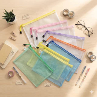 ลดล้างสตอค!! S0212 กระเป๋าซิป กระเป๋าดินสอ หลายขนาด ซอง สุ่มสี ใส่เครื่องเขียน กันน้ำ คุณภาพดี