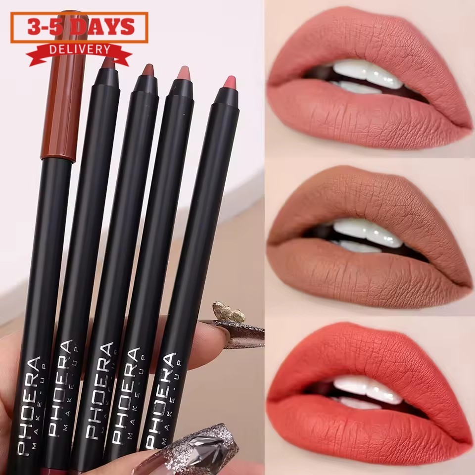 [จัดส่ง 3-5 วัน]12 สี เปลือย เคลือบ ลิปสติกดินสอติดทนนานกันน้ําลิปดินสอเม็ดสีสูงลิปไลเนอร์เซ็กซี่ลิปสติกสีแดงแต่งหน้าควา