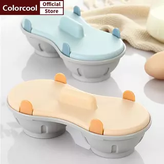 TH ไมโครเวฟ Double Egg Poacher Maker Poached ไข่หม้อหุงข้าว Steamer เครื่องล้างจานทนความร้อนไมโครเวฟไข่ Poacher อุปกรณ์ครัว HH
