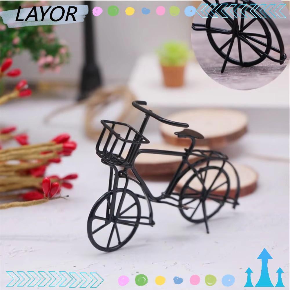 โมเดลจักรยาน LAYOR, Mini Iron Art Bike Miniatures, Vintage จําลอง Handmade Old-fashioned จักรยาน Dol