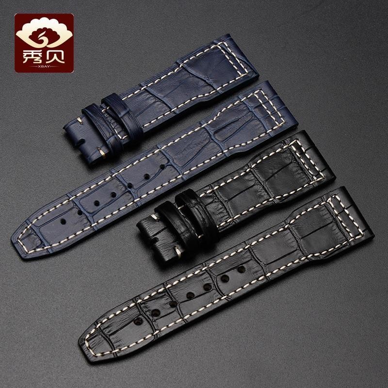 คุณภาพดี IWC สายนาฬิกาหนังแท้เหมาะสําหรับ IWC IWC นาฬิกาโปรตุเกส Mark Eighteenth Pilot สายหนังชาย 20