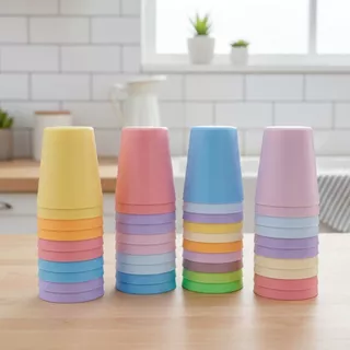 S4 แก้วน้ำดื่มสีพาสเทล แก้วน้ำพลาสติกหลากสี (1 แพ็ค= 10 ใบ ตกใบละ 3 บาทเท่านั้น) by innotrend