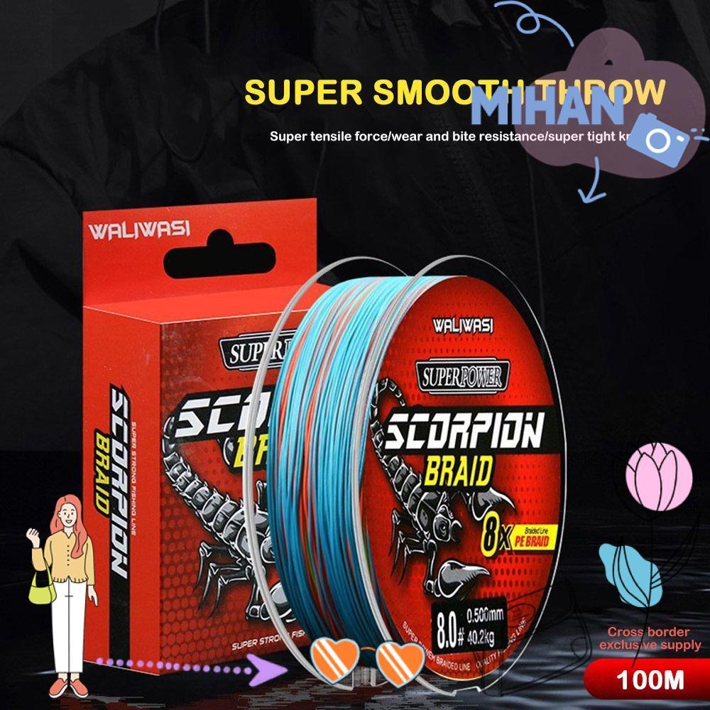 MIHAN ด้ายยืดหยุ่น Spool, 100 เมตร PE High Tensile Monofilament เหมาะสำหรับใช้งานในการตกปลา