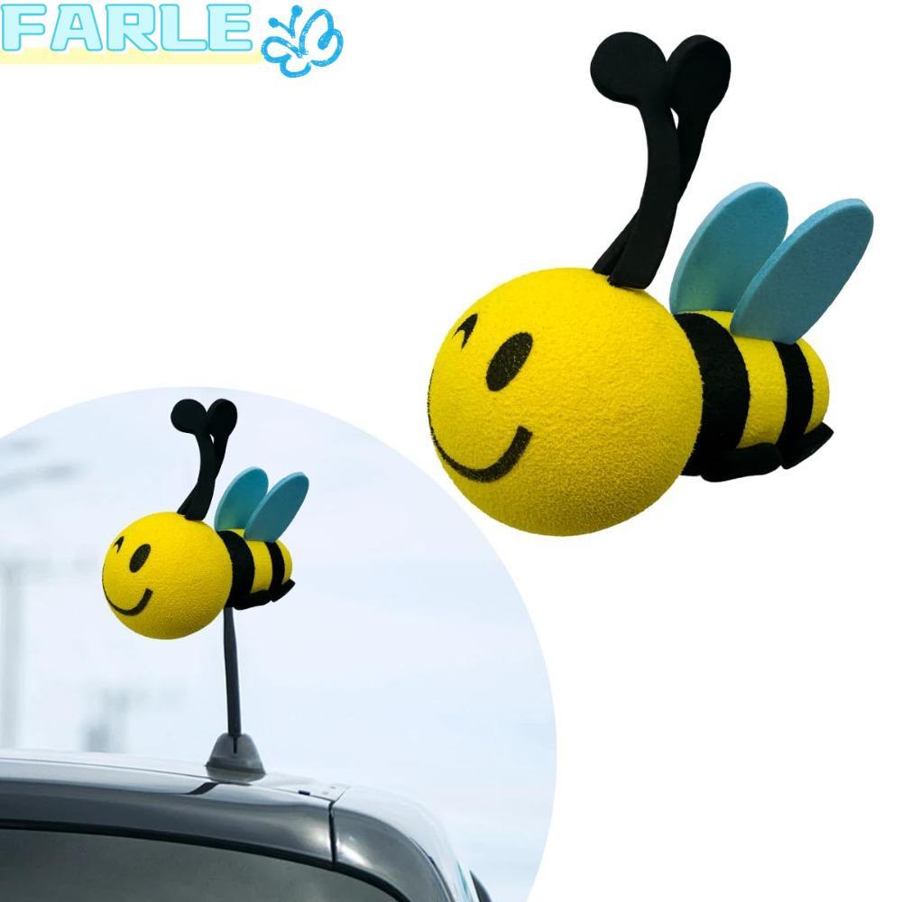 FARL Car Bat Antenna Toppers, Bumble Bee Halloween Honey Bee Car Antenna Toppers, Happy Face Cartoon Aerial Balls