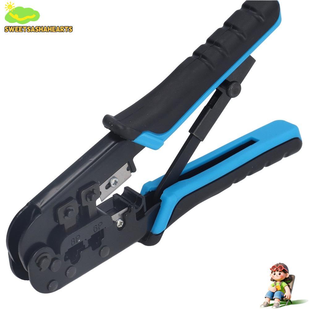 SWEE เครื่องมือจีบแบบแยกส่วน, เครื่องตัดและปอกสายไฟในตัว 6 in 1 RJ45 Crimp TOOL, All-in-One Cable St