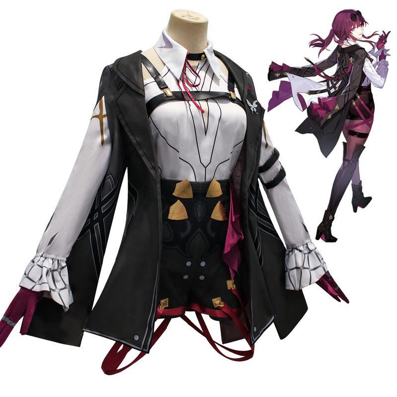 Honkai Star Rail คอสเพลย์เครื่องแต่งกาย Honkai Kafka คอสเพลย์เครื่องแต่งกาย Helloween Party ชุดวิกผม