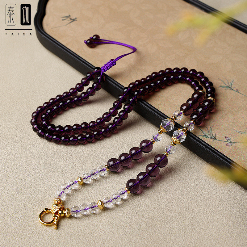 ไทยพระพุทธรูป Amulet Chain Amethyst Bead Chain New C Thailand Amulet Chain Amethyst Bead Chain ใหม่ส