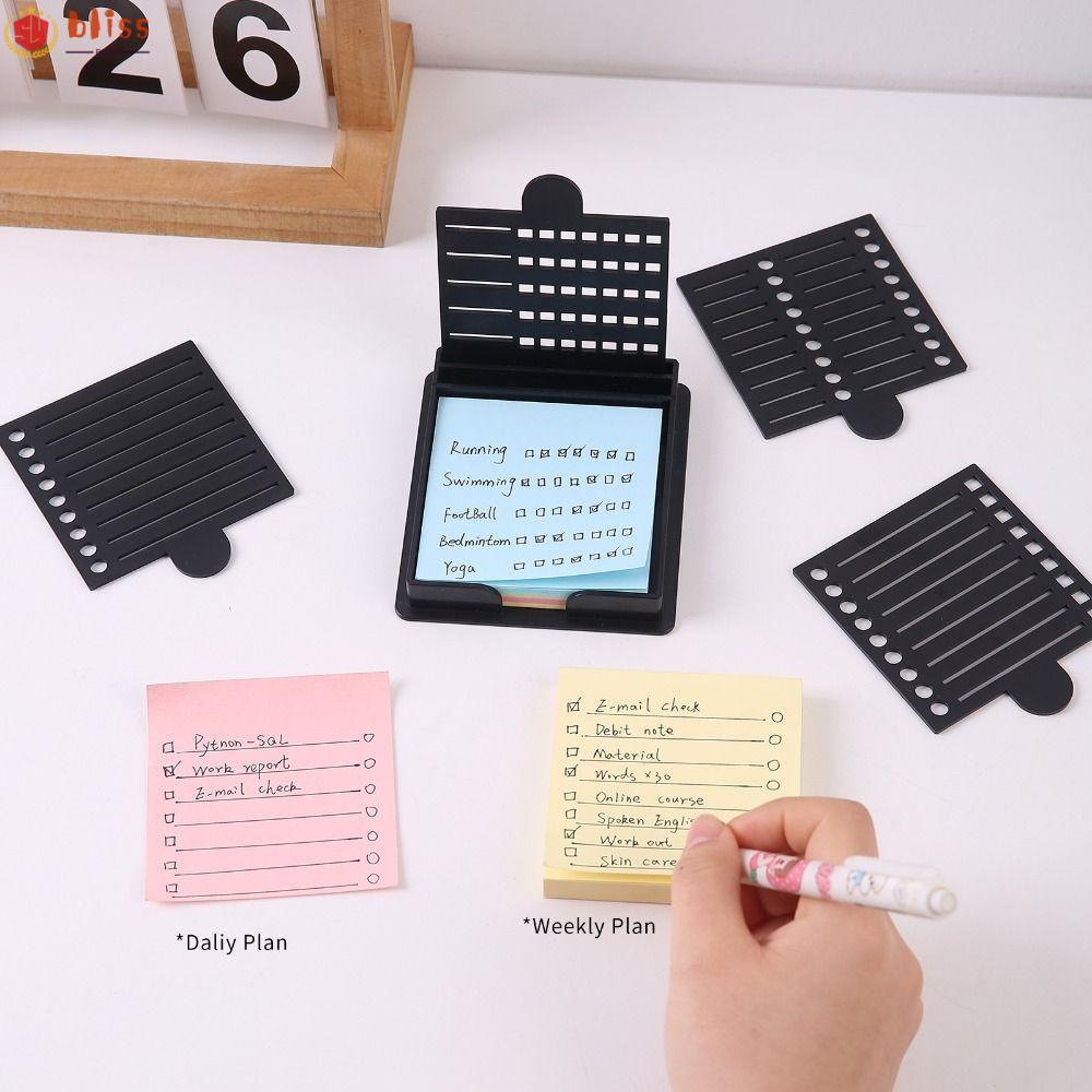 BLLISS Sticky Note Stencil, Sticky Note Storage Tools Note Box Sticky Note Holder Set, Sticky Note O