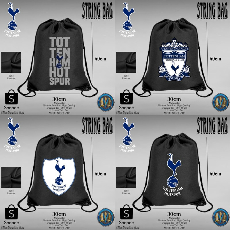 String Bag Canvas Twill Sports Club Tottenh4m 100% Premium / Drawstring Bag Gymsack Baby Canvas Twil
