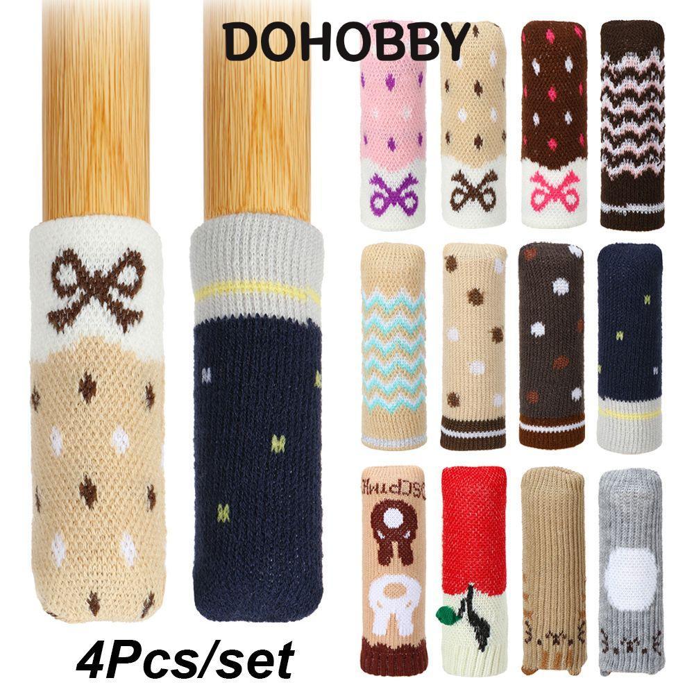DOHOBBY 4ชิ้น/เซ็ตตารางเท้าปกน่ารักป้องกันเสียงรบกวนยืดหยุ่นชั้นป้องกันป้องกัน