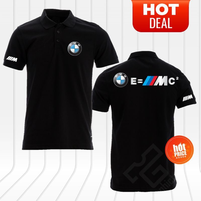 Polo Cotton Unisex Short Sleeve New BMW M E=MC2 Series Bimmer Power Performance Logo