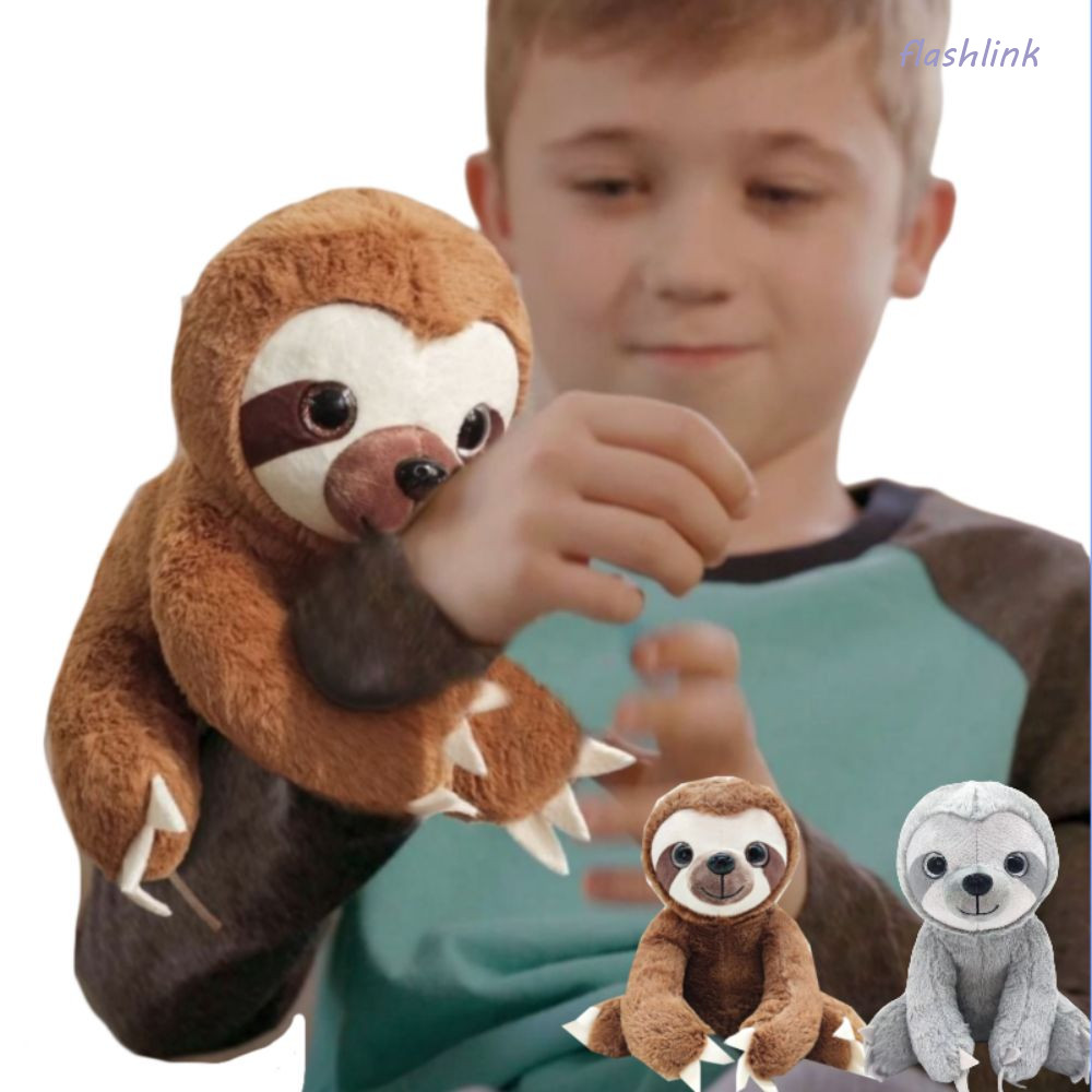 FLASHLI ตุ๊กตา Sloth, สีน้ําตาลสีเทาตุ๊กตาสัตว์ Sloth ของเล่นตุ๊กตา,โยนหมอน 25 ซม.Comfort Cuddly จํา