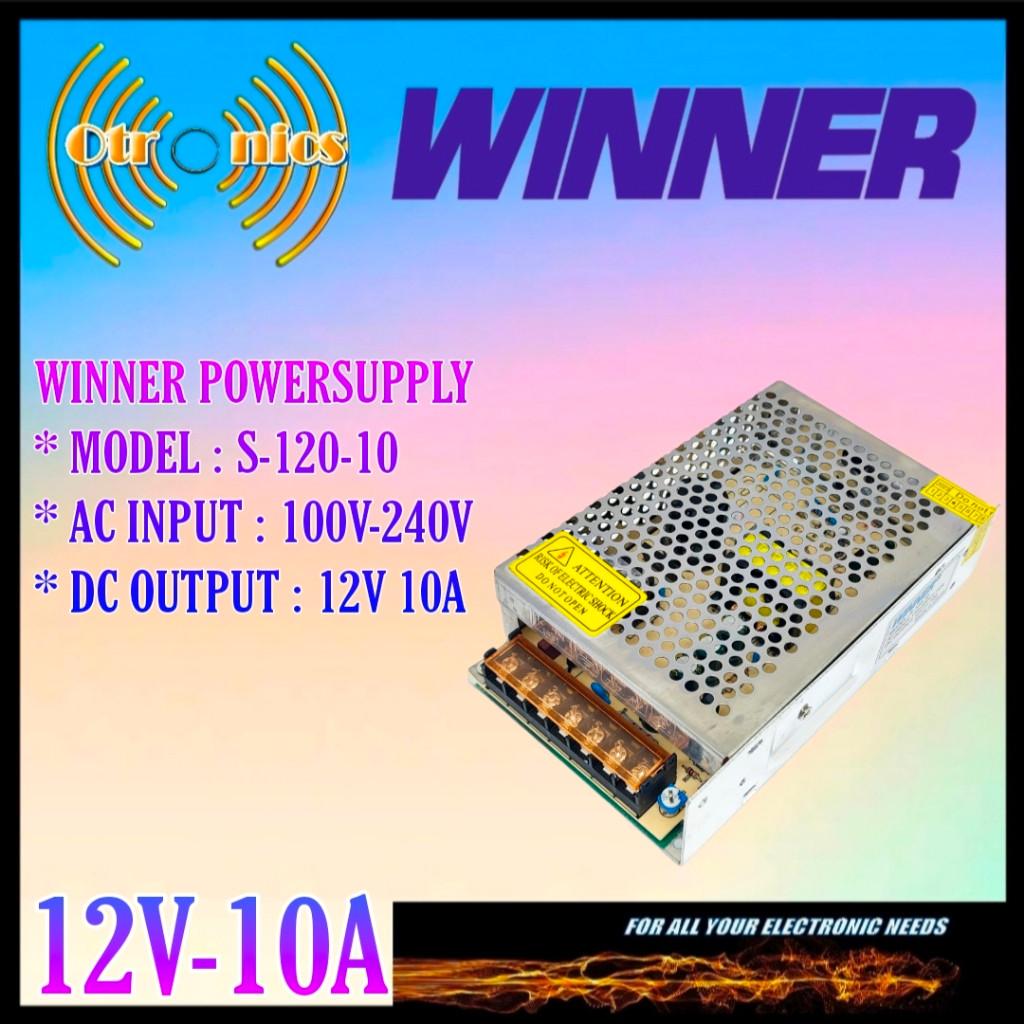 อะแดปเตอร์ 12V 10A / แหล่งจ่ายไฟ WINNER 12V 10A