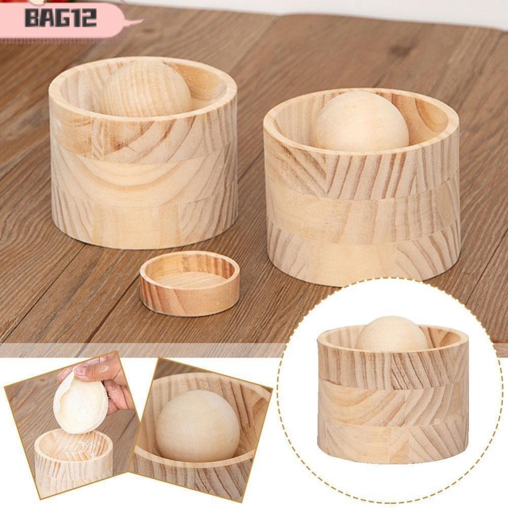 BAG Wood Dumpling Skin Maker, Pastry Tool Reusable Ravioli Maker เครื่องมือ,ไม้ทนทาน DIY Round Shape