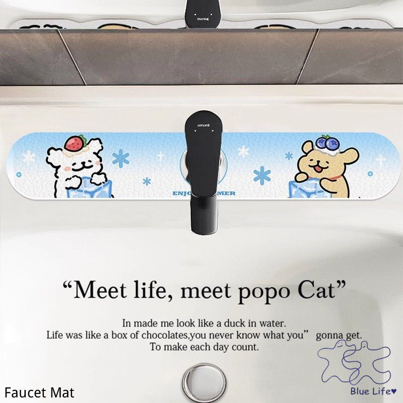 Line Puppy Faucet Absorbent Pad Bathroom Non-slip Storage Mat Cartoon Diatom Mud Drain Mat