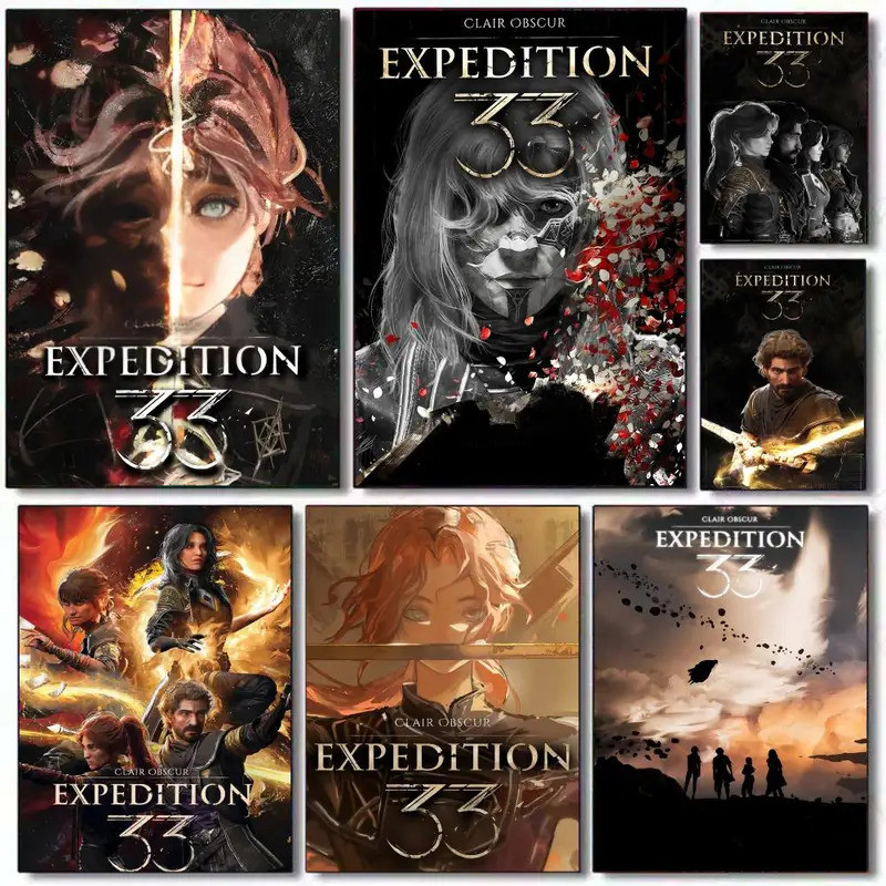 Clair O-Obscur E-Expedition33 โปสเตอร์ HD PVC Self Adhesive Wall Art - กันน้ํานํากลับมาใช้ใหม่สําหรั