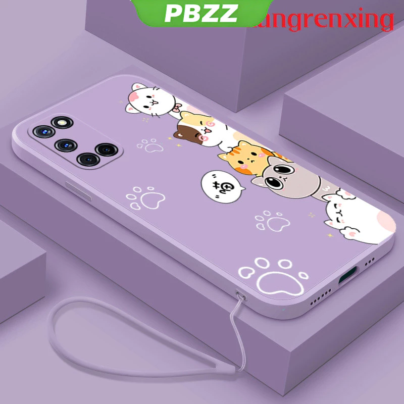 PBZZ เคสซิลิโคนนิ่ม ลายการ์ตูนแมว กันกระแทก สําหรับ OPPO A52 OPPO A92 OPPO A74 5G YTDZMM02