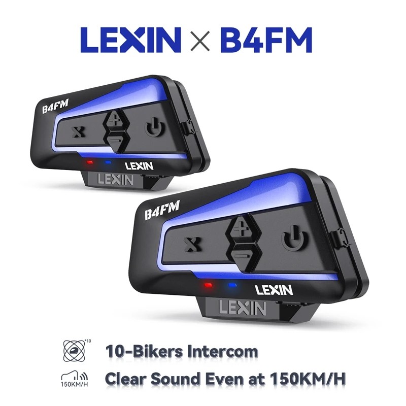 GLexin B4FM-X Bluetooth รถจักรยานยนต์ชุดหูฟังหมวกนิรภัย Intercom,BT 5.0 การสื่อสารไร้สาย Interphone 