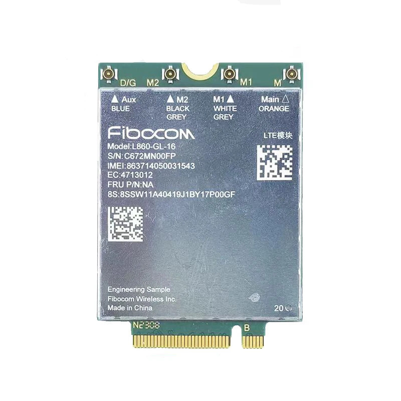 FIBOCOM L860-GL-16 LTE Cat16 โมดูลสําหรับ Thinkpad T14 T16 P14S P16S X13 L13 L14 L15 Gen3 แล็ปท็อป I