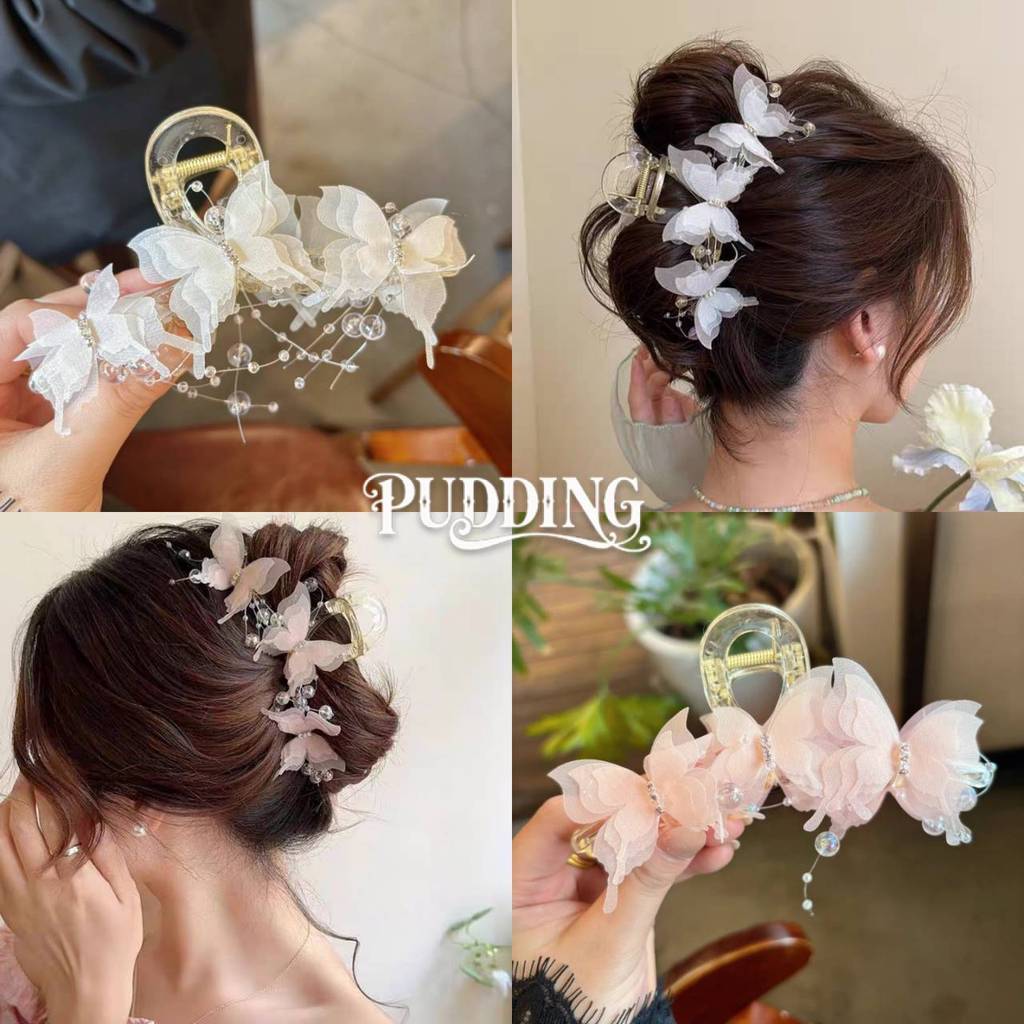 Pudding💗พร้อมส่ง💗  กิ๊ฟหนียลายผีเสื้อ สไตล์เจ้าหญิง น่ารักมาก VO-67