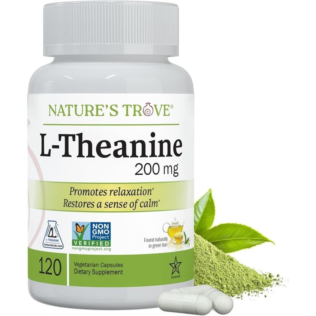 Nature's Trove L-Theanine 200 mg 120 Vegetarian Capsules