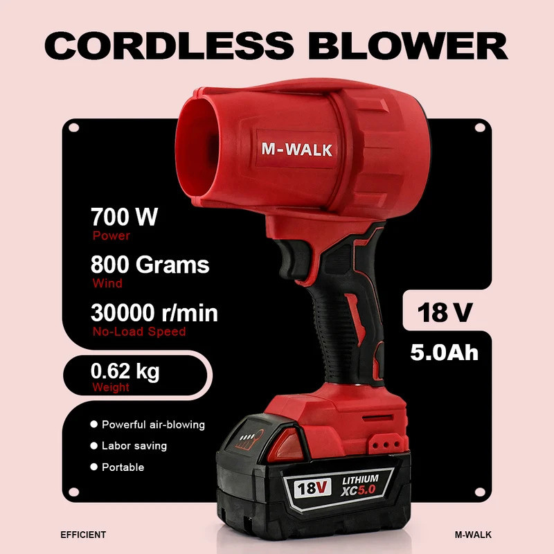 M-WALK Brushless ไฟฟ้าที่มีประสิทธิภาพ Air Blower turbo Jet พัดลม Air gun เครื่องเป่าหิมะฝุ่นเป่าเคร